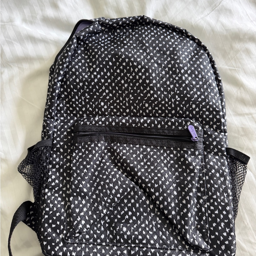 Thirty One Black and White Patterned Backpack